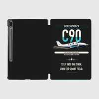 Thumbnail for Beechcraft King Air C90 design on black samsung tablet tablet case