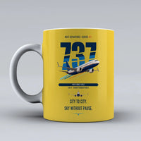 Thumbnail for Boeing 737 MAX 8 double-side print on yellow ceramic mug