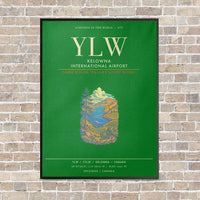 Thumbnail for Kelowna International Airport YLW - Canvas Framed - Green