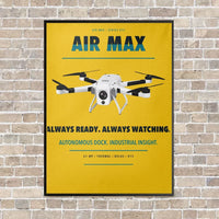 Thumbnail for Percepto Air Max vertical canvas print - framed - yellow background