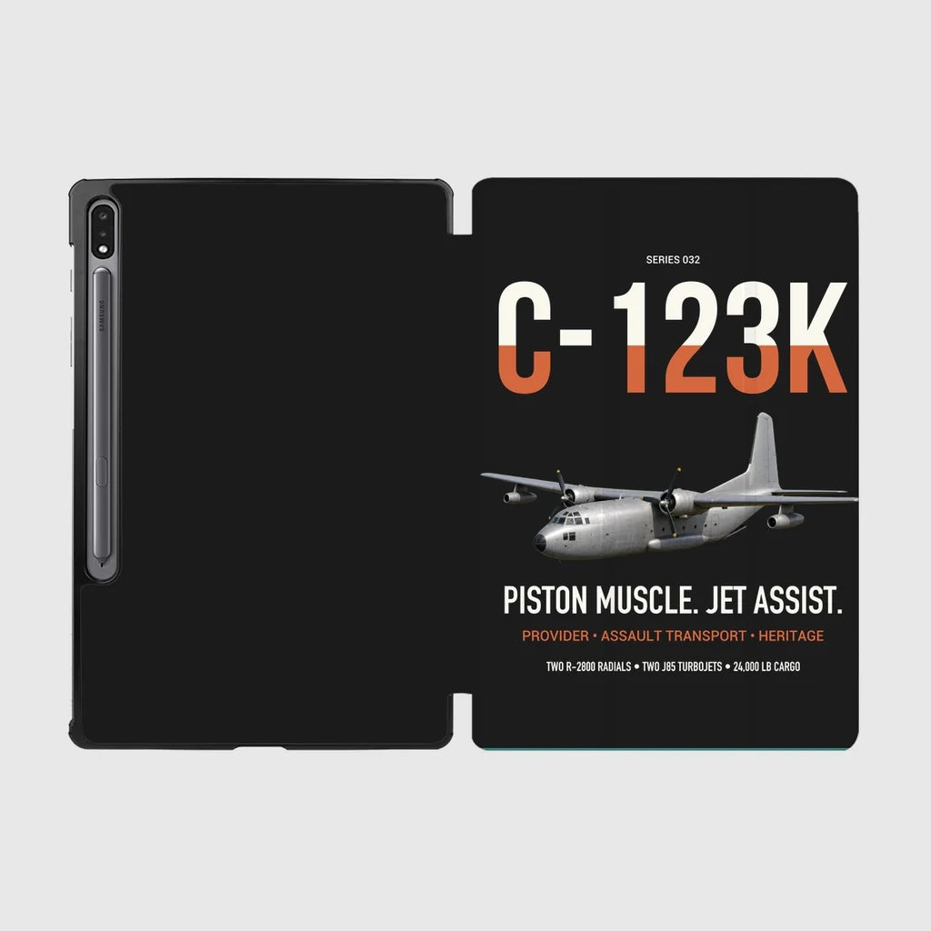 C-123K Provider design on black samsung tablet tablet case