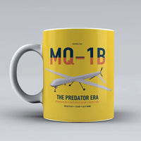 Thumbnail for MQ-1B Predator design on yellow ceramic mug, double-side print