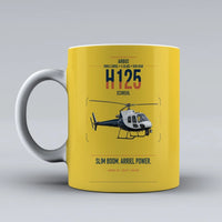 Thumbnail for Airbus H125 design on yellow ceramic mug, double-side print