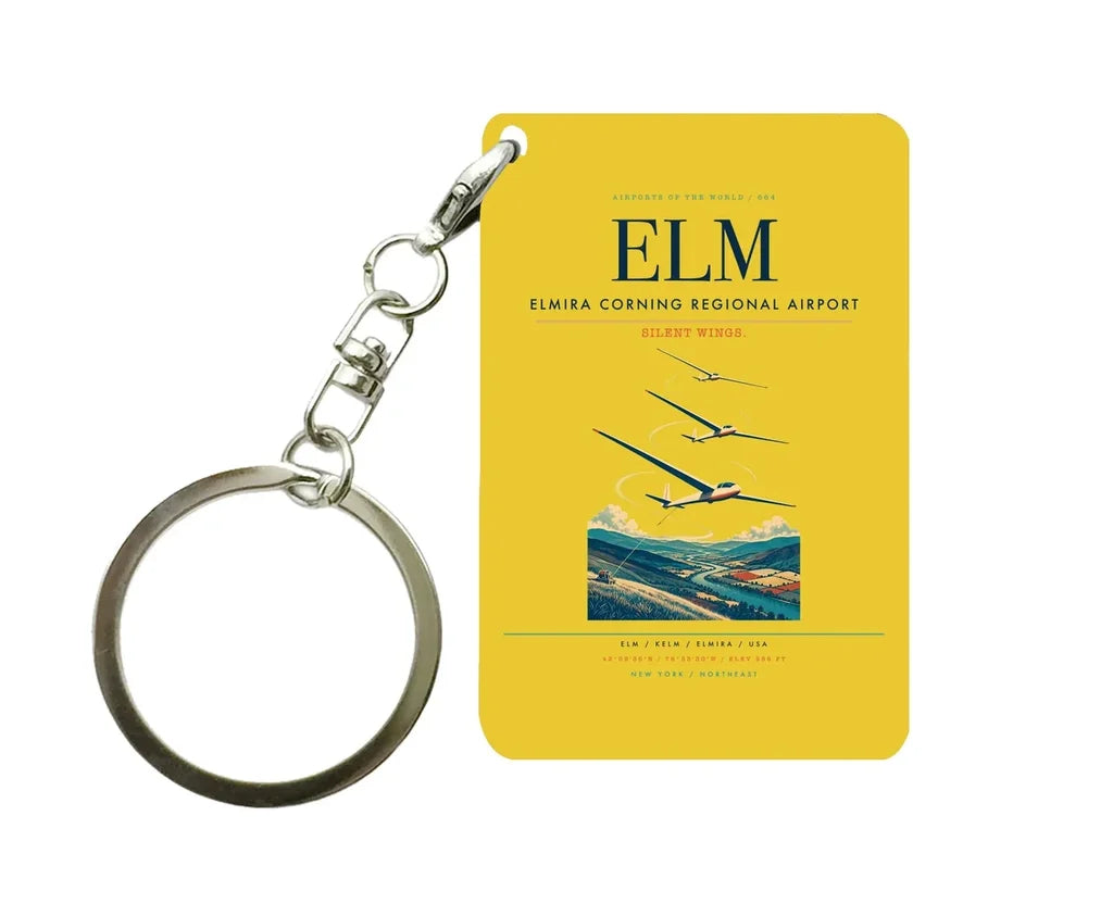 Elmira Corning Regional Airport (ELM) design on yellow key chain