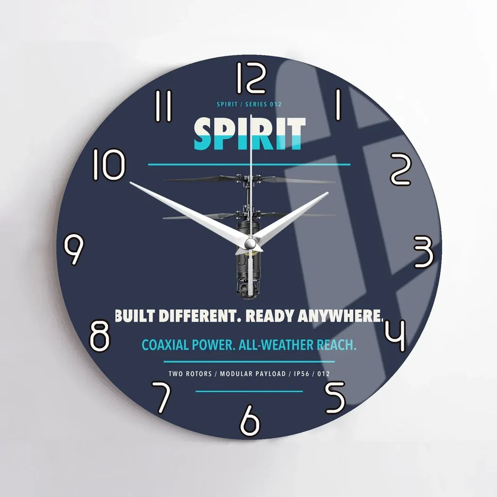 Ascent AeroSystems Spirit design on navy blue no frame wall clock