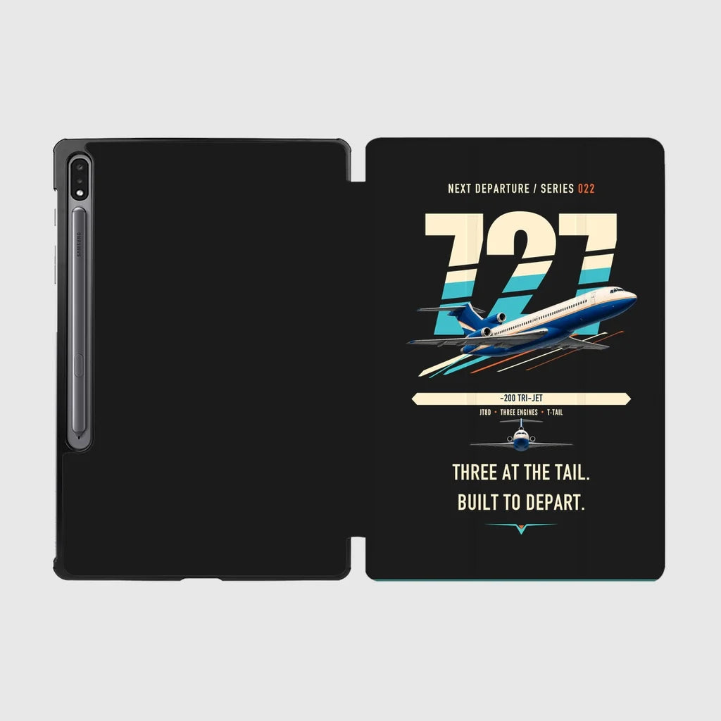 Boeing 727-200 design on black samsung tablet tablet case