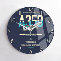 Thumbnail for Airbus A350-900 design on navy blue no frame wall clock