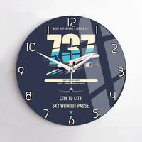 Thumbnail for Boeing 737 MAX 8 design on navy blue no frame wall clock