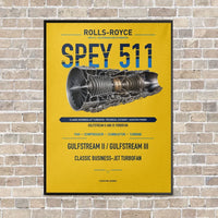 Thumbnail for SPEY 511 vertical canvas print - framed - yellow background