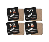 Thumbnail for T-1A Jayhawk Advanced Jet Trainer design on black 4 pieces set coaster
