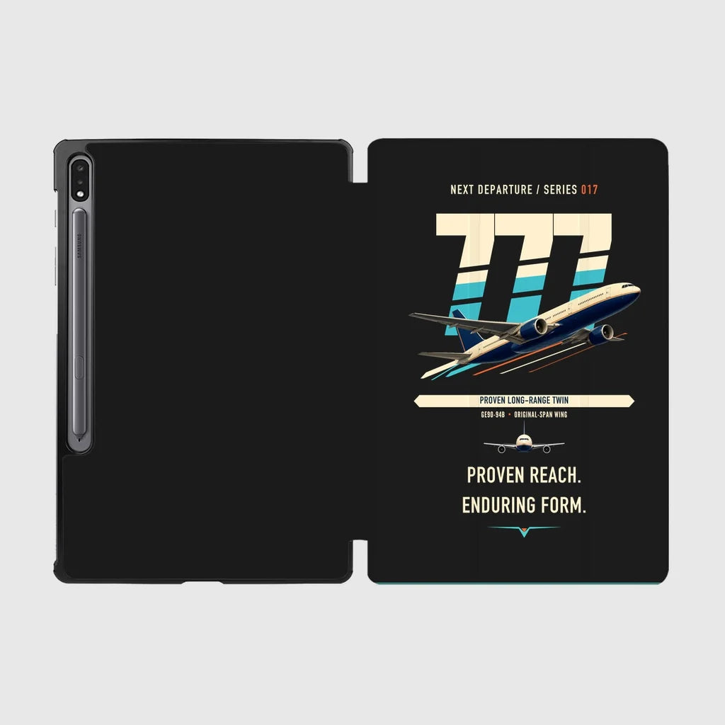 Boeing 777-200ER design on black samsung tablet tablet case