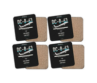 Thumbnail for Douglas DC-8-63 design on black 4 pieces set coaster