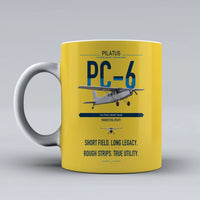 Thumbnail for Pilatus PC-6 Porter design on yellow ceramic mug, double-side print