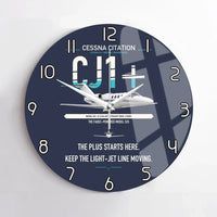 Thumbnail for Cessna Citation CJ1+ design on navy blue no frame wall clock
