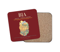 Thumbnail for Bastia  Poretta Airport BIA Coaster 1-Piece - Dark Red
