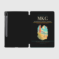 Thumbnail for Muskegon County Airport (MKG) design on black samsung tablet tablet case
