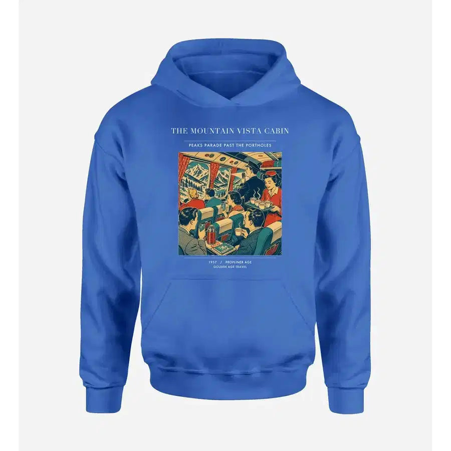 VINTAGE G4224 - The Mountain Vista Cabin - Premium Hoodie design on blue premium