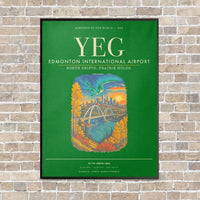 Thumbnail for Edmonton International Airport YEG - Canvas Framed - Green