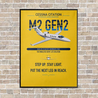 Thumbnail for Cessna Citation M2 Gen2 vertical canvas print - framed - yellow background