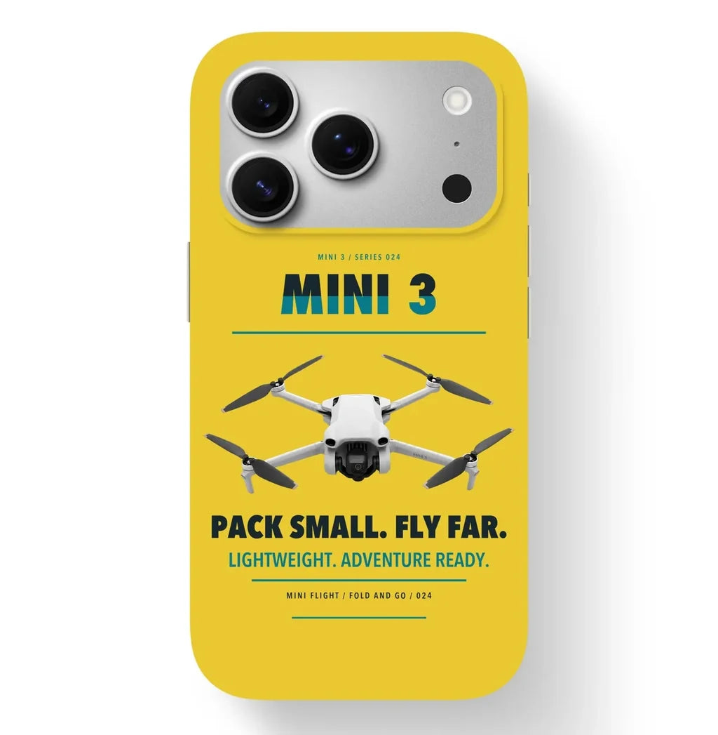 DJI Mini 3 Case design on yellow iphone case