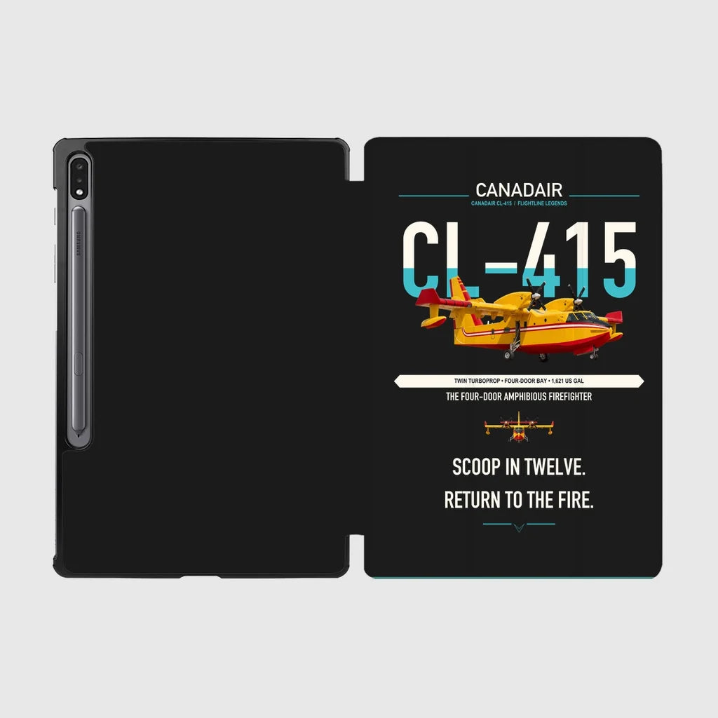 Canadair CL-415 design on black samsung tablet tablet case