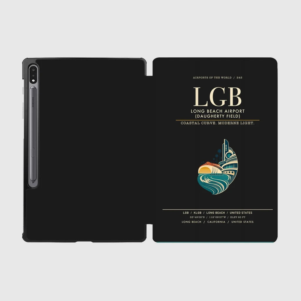 Long Beach Airport (Daugherty Field) (LGB) design on black samsung tablet tablet case