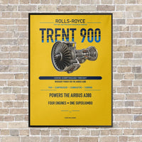 Thumbnail for TRENT 900 vertical canvas print - framed - yellow background