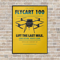 Thumbnail for DJI FlyCart 100 vertical canvas print - framed - yellow background