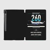 Thumbnail for Beechcraft King Air 260 design on black samsung tablet tablet case