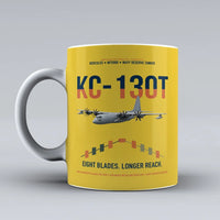 Thumbnail for KC-130T NP2000 design on yellow ceramic mug, double-side print