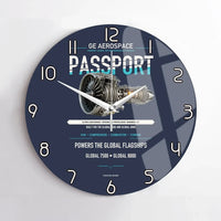 Thumbnail for PASSPORT design on navy blue no frame wall clock