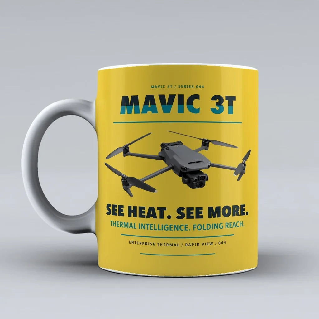 Mavic 3 Thermal Mug design on yellow dji