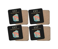 Thumbnail for Exeter International Airport (EXT) design on black 4 pieces set coaster