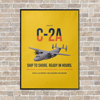 Thumbnail for C-2A Greyhound vertical canvas print - framed - yellow background