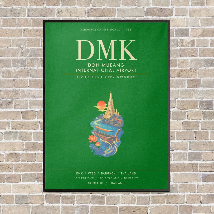 Don Mueang International Airport Bangkok DMK - Canvas Framed - Green
