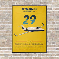 Thumbnail for Bombardier Learjet 29 vertical canvas print - framed - yellow background