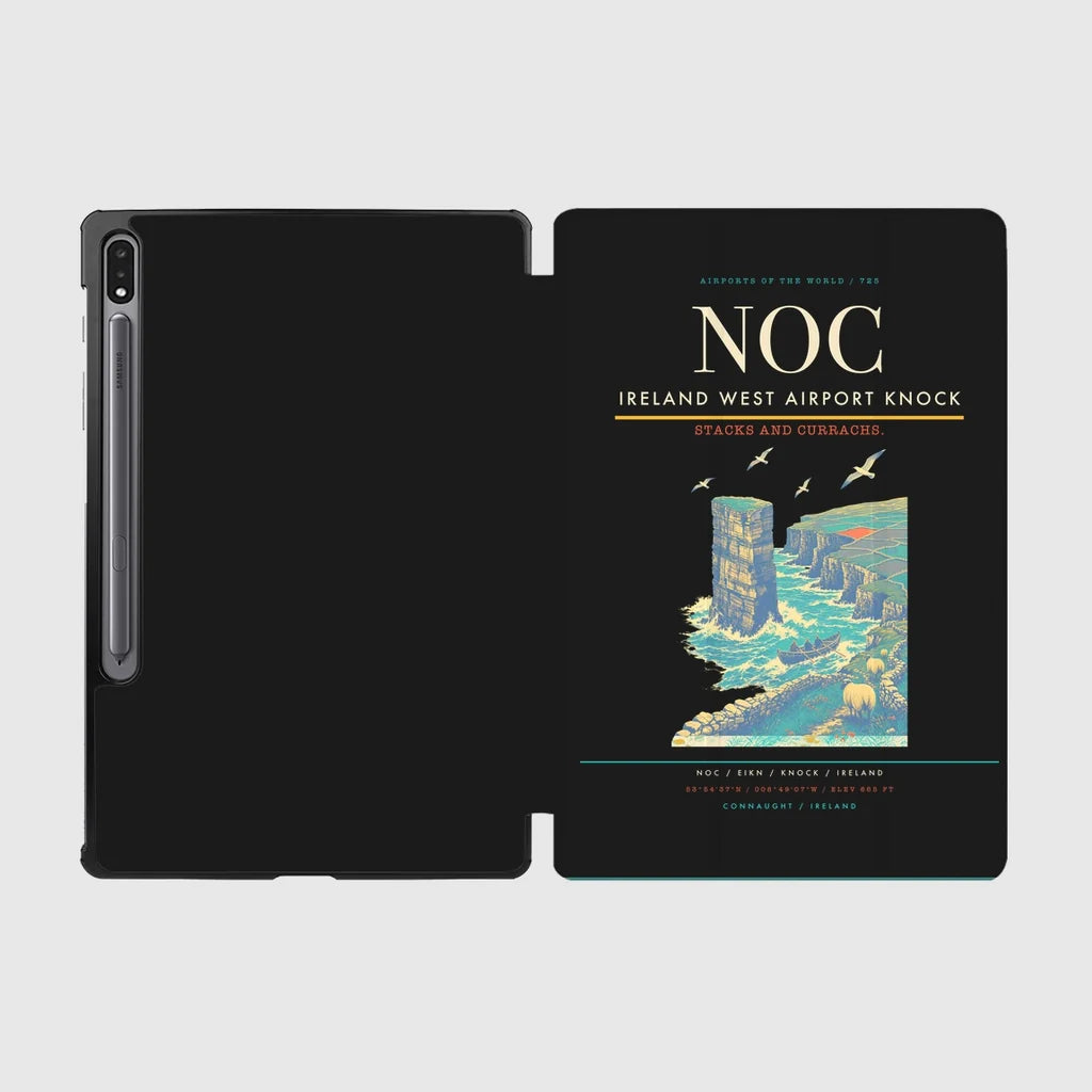 Ireland West Airport Knock (NOC) design on black samsung tablet tablet case