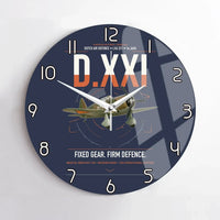 Thumbnail for Fokker D.XXI — Dutch LVA aircraft 221 design on navy blue no frame wall clock