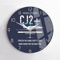 Thumbnail for Cessna Citation CJ2+ design on navy blue no frame wall clock