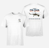 Thumbnail for Sikorsky CH-54A Tarhe design on white t-shirt, double-side print