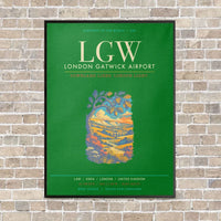 Thumbnail for London Gatwick Airport LGW - Canvas Framed - Green