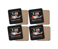 Thumbnail for T-6B Texan II Naval Aviator Training design on black 4 pieces set coaster