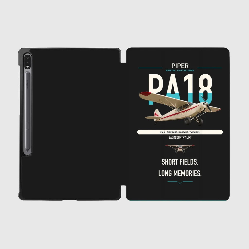Piper PA-18 Super Cub design on black samsung tablet tablet case