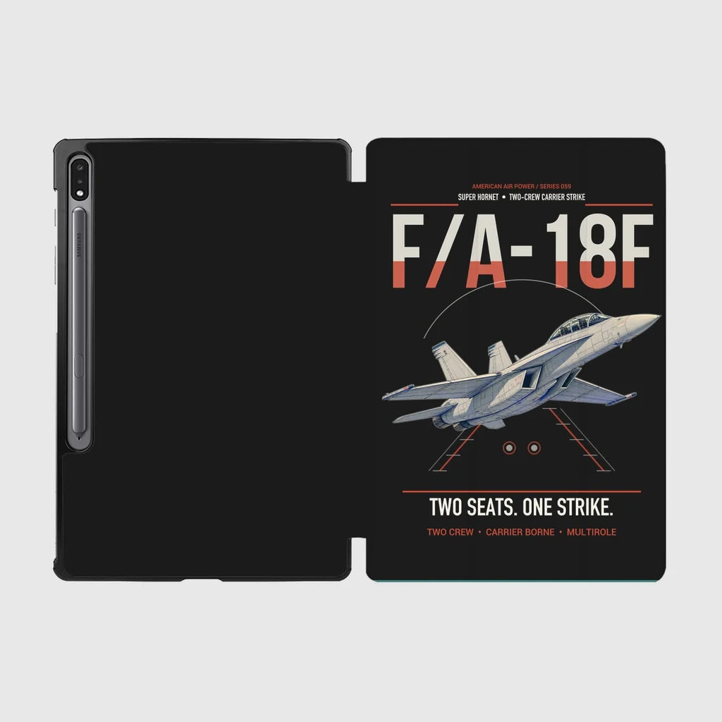 F-A-18F Super Hornet design on black samsung tablet tablet case