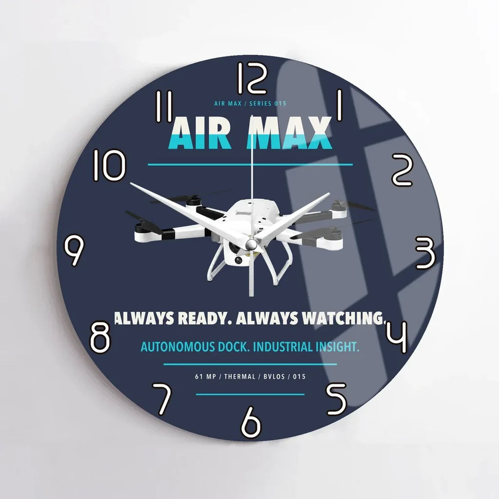 Percepto Air Max design on navy blue no frame wall clock