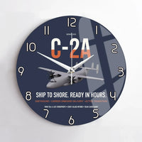 Thumbnail for C-2A Greyhound design on navy blue no frame wall clock