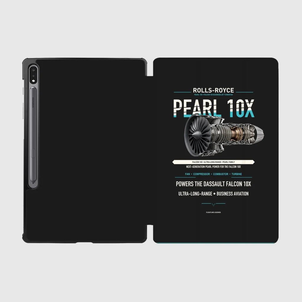 PEARL 10X design on black samsung tablet tablet case