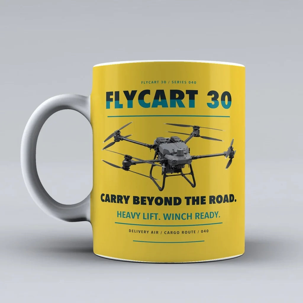 FlyCart 30 Mug design on yellow dji