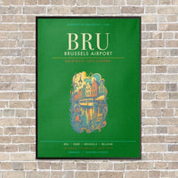 Thumbnail for Brussels Airport BRU - Canvas Framed - Green