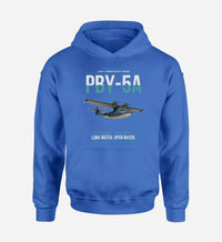 Thumbnail for PBY-5A Catalina design on blue double-side hoodie, single-side print